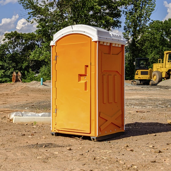 how often are the portable toilets cleaned and serviced during a rental period in Redding Center